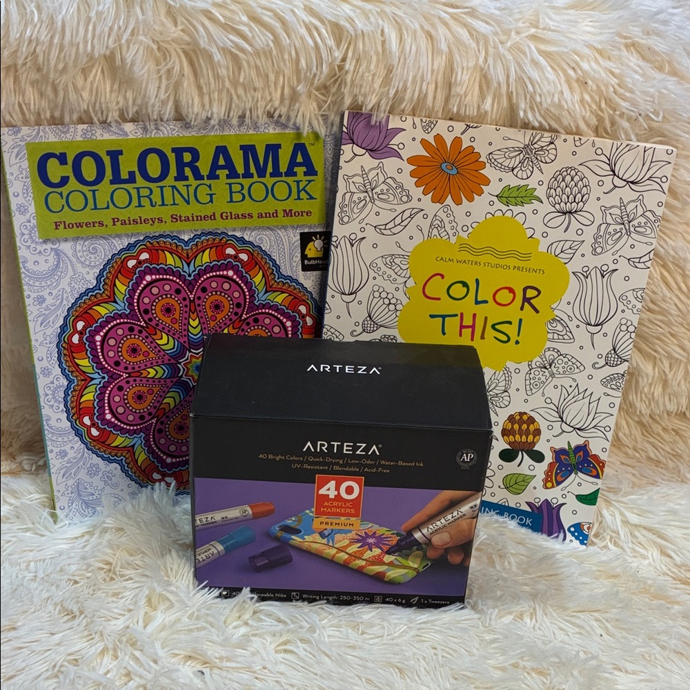 Arteza Colored Pencils Set with Coloring Books